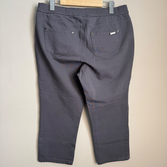 Tahari Elements Women's L Pull On Casual Dress Capri Pants Grey High-Rise Office - Picture 4 of 16